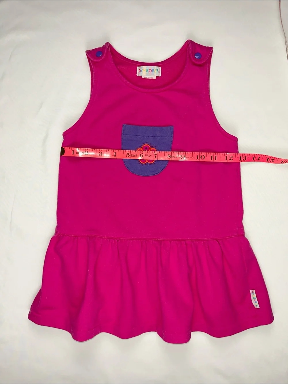 Gymboree 90s Flower Embroidered Rainbow Tag Knit Jumper Vintage Dress M